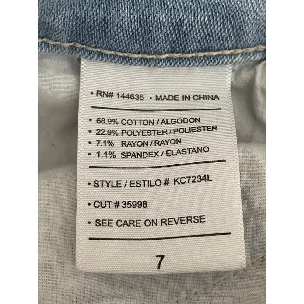Fashion Nova Distressed Skinny Jeans 7 Women Light Wash Ripped Torn Stretch - Thumbnail 4