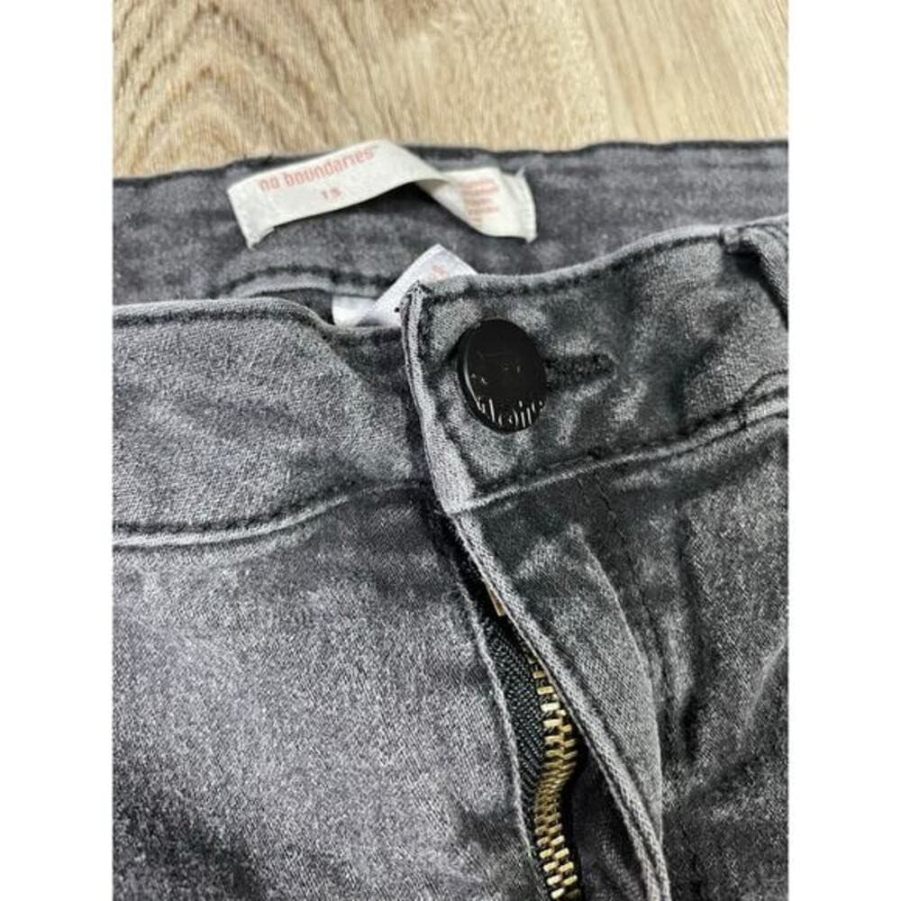 No Boundaries High Rise Skinny Jeans Juniors 15 Black Faded Charcoal Stretch - Thumbnail 12