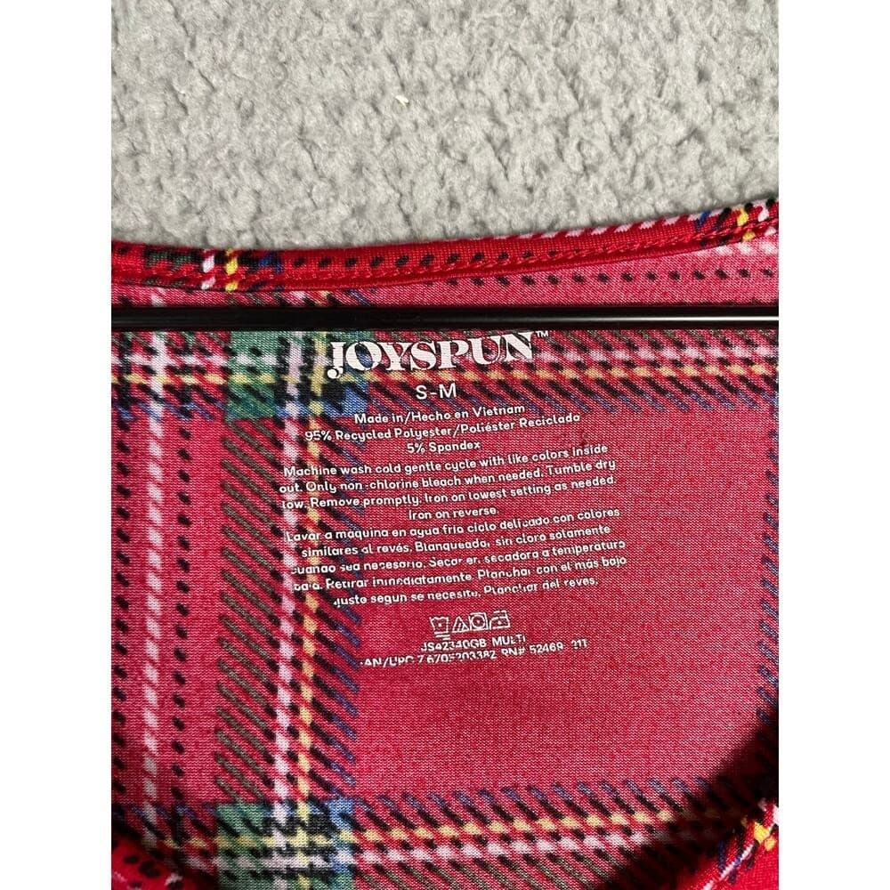 Joyspun Women's Red Plaid Snuggle Nightgown Pajama Shirt Size Small Soft Lounge - Thumbnail 2