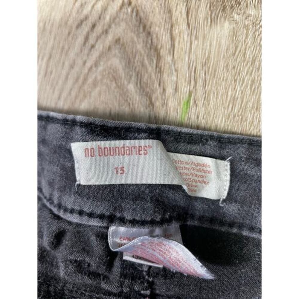 No Boundaries High Rise Skinny Jeans Juniors 15 Black Faded Charcoal Stretch - Thumbnail 11