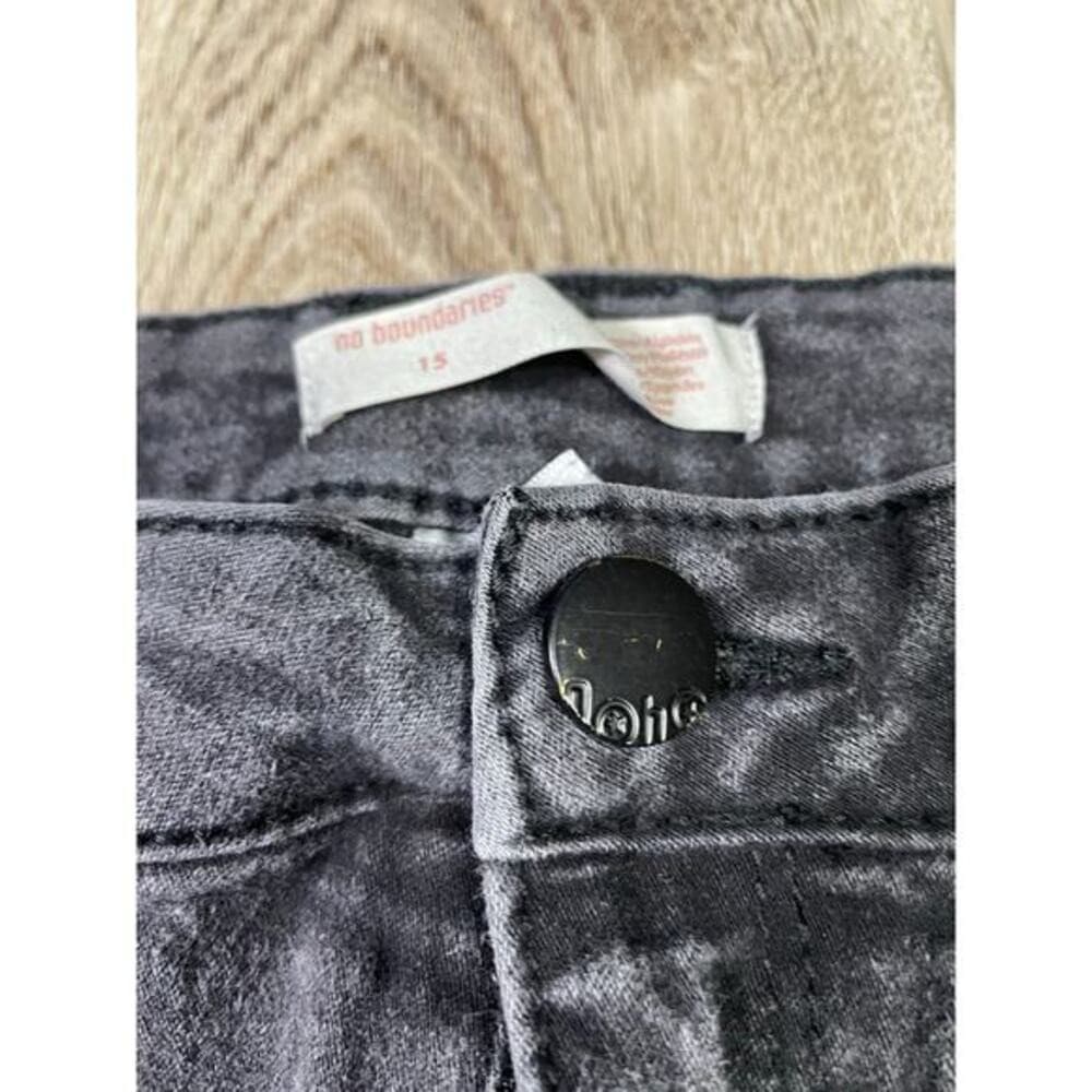 No Boundaries High Rise Skinny Jeans Juniors 15 Black Faded Charcoal Stretch - Thumbnail 10