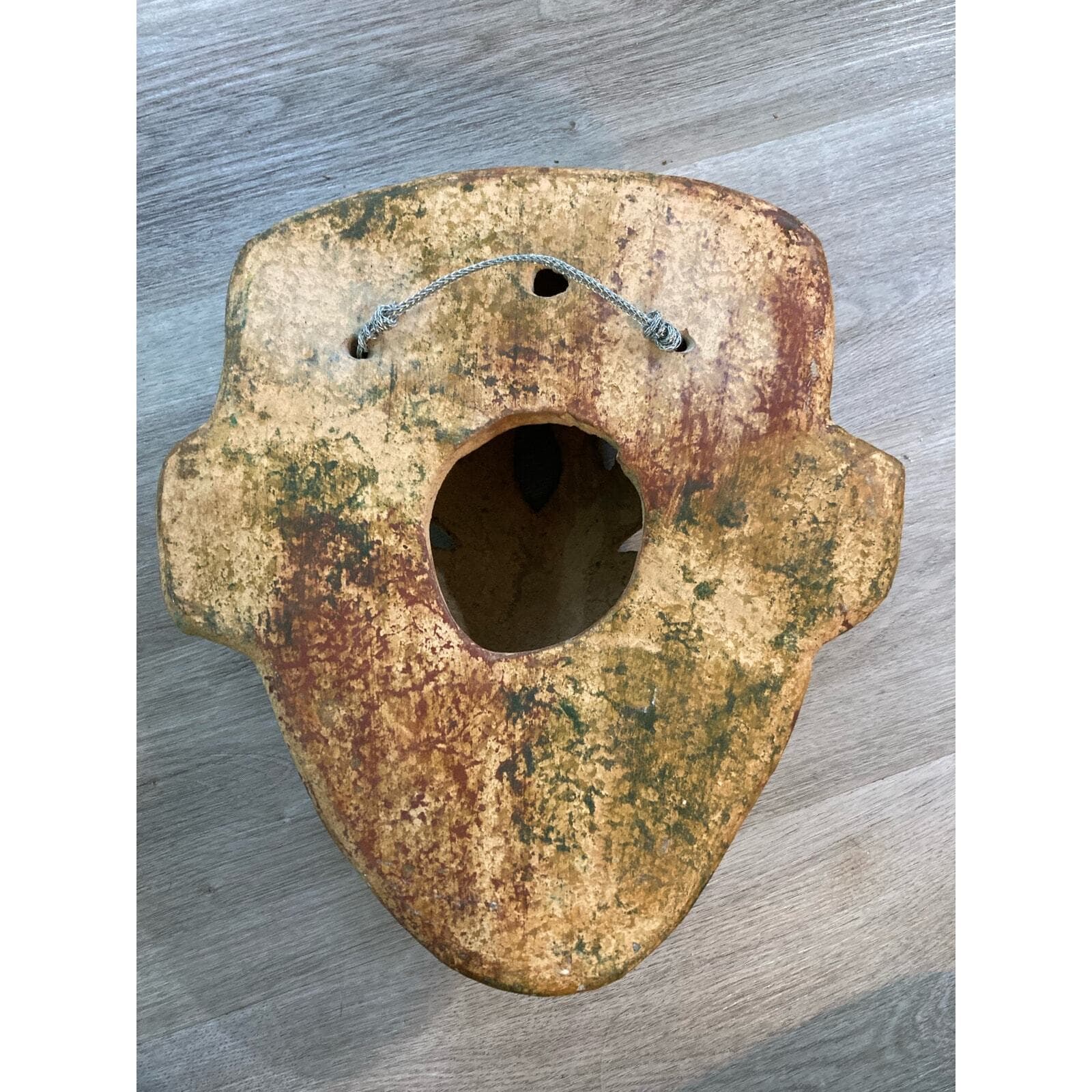 Vintage Rustic Stoneware Tribal Face Wall Mask 16" Ceramic Sculpture Decor Art - Thumbnail 11