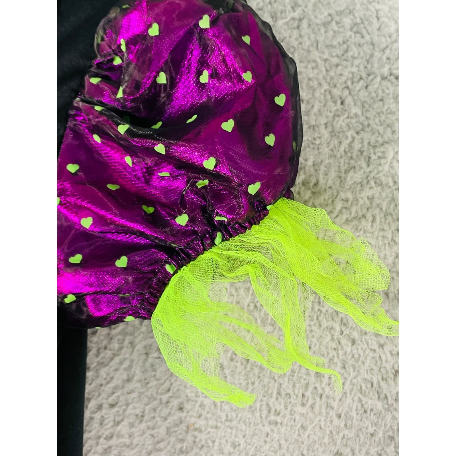 Girls Witch Costume Size 6 6X Purple Green Tutu Dress Halloween Heart Belt - Thumbnail 9