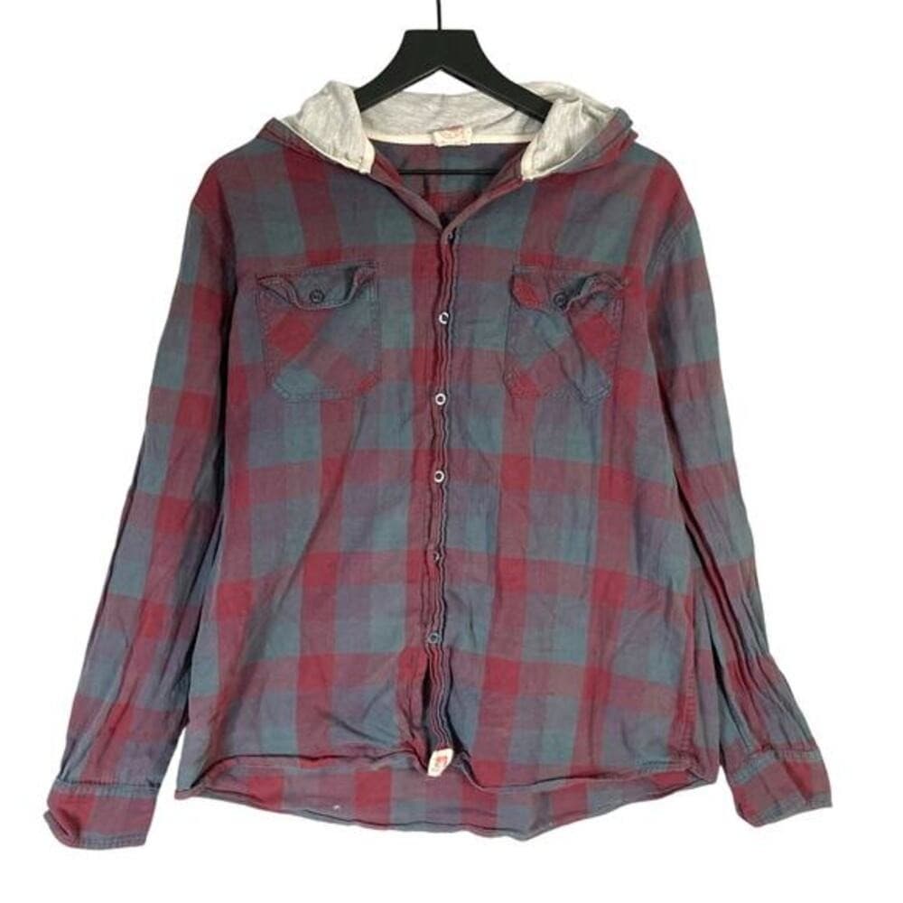 Vintage Body Glove Plaid Hoodie Mens XL Thermal Lined Surf Skate Grunge Y2K - Thumbnail 2