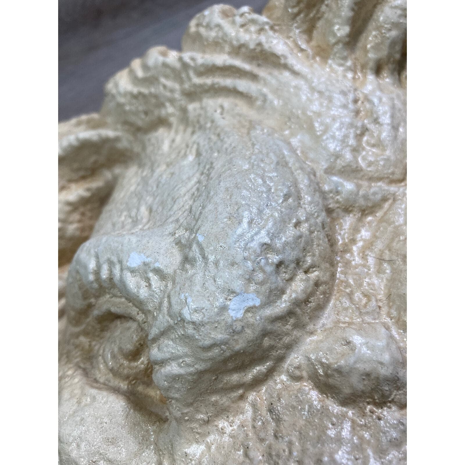 Lion Head Wall Plaque Sculpture 18” Plaster Classical Decor Large Relief - Thumbnail 7