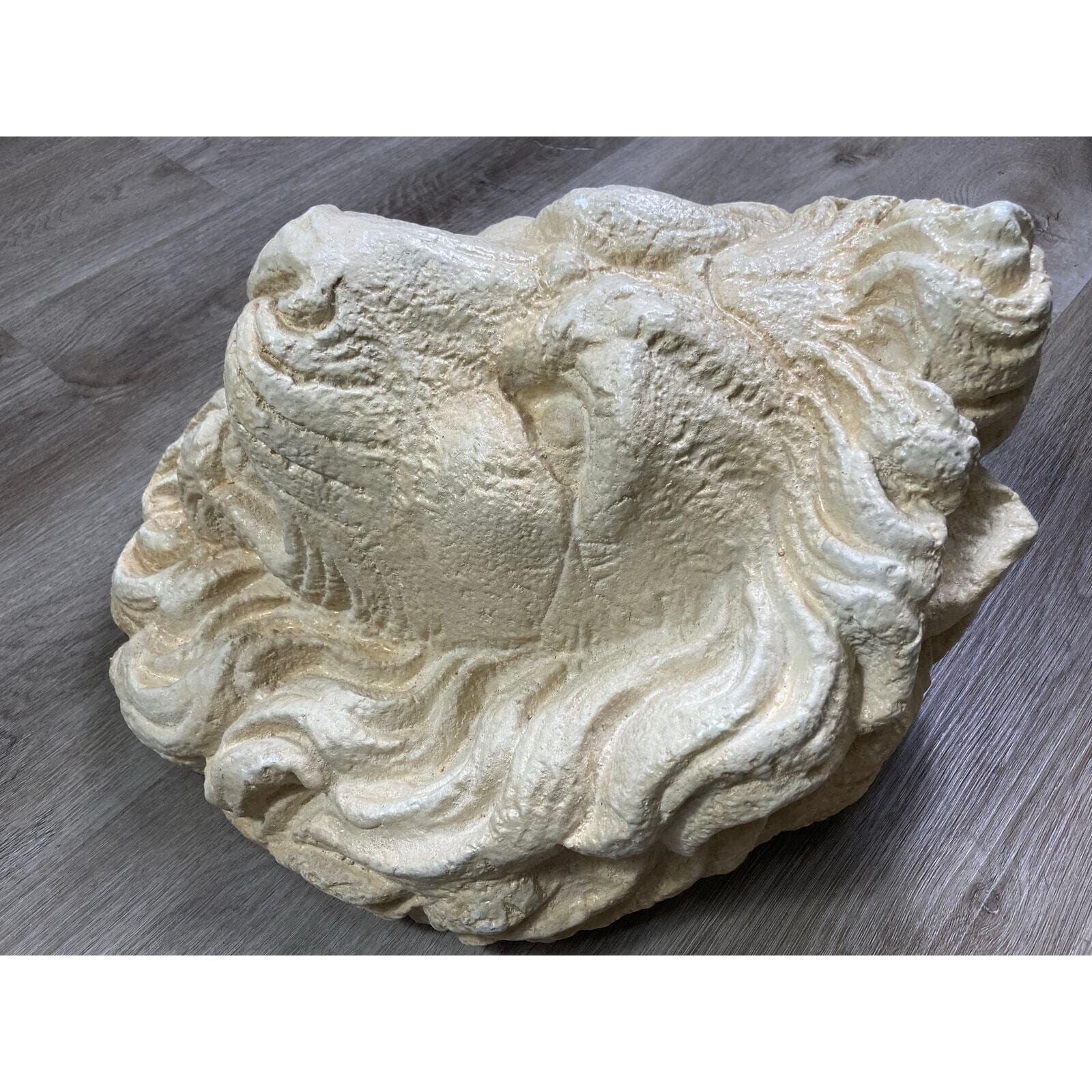 Lion Head Wall Plaque Sculpture 18” Plaster Classical Decor Large Relief - Thumbnail 11