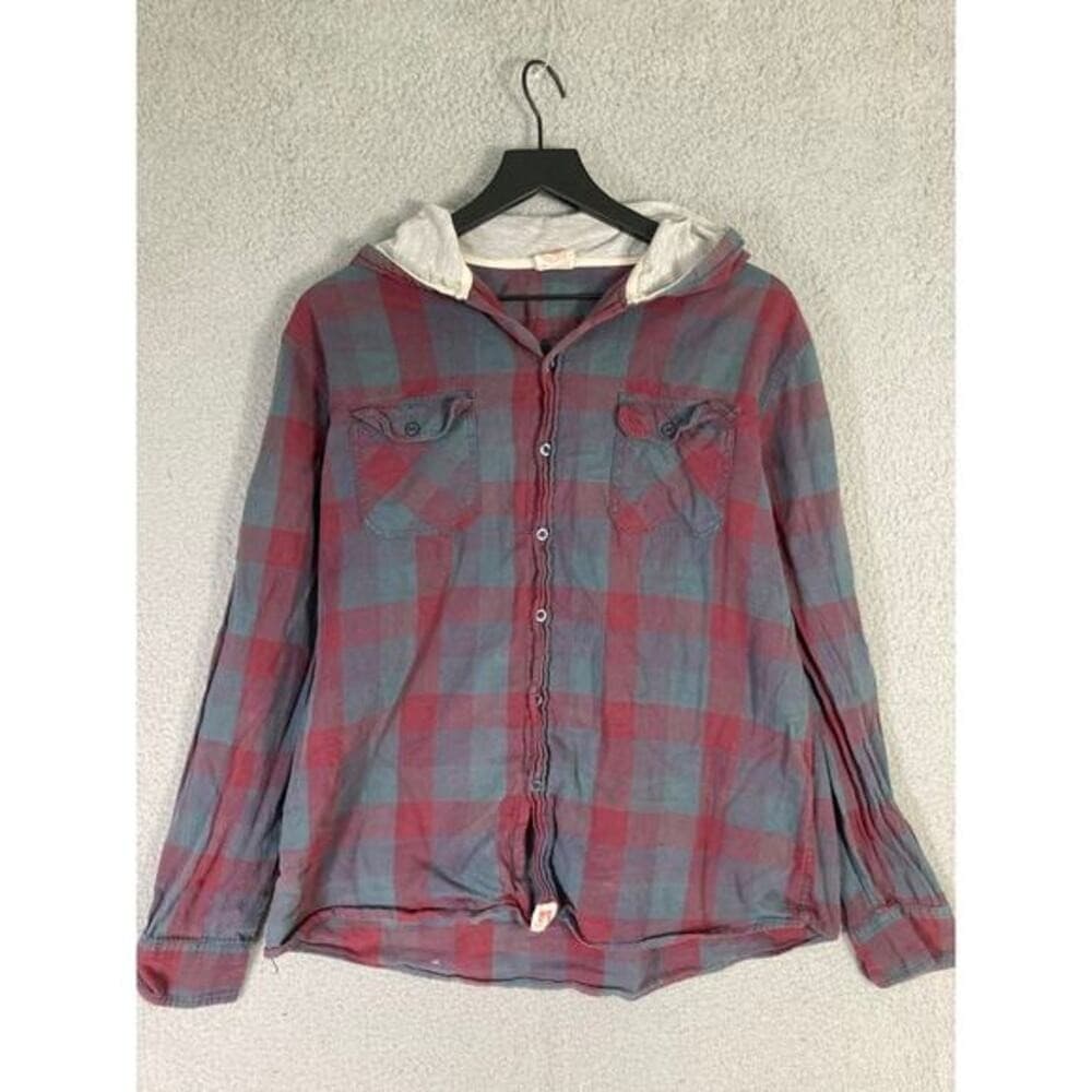 Vintage Body Glove Plaid Hoodie Mens XL Thermal Lined Surf Skate Grunge Y2K - Thumbnail 6