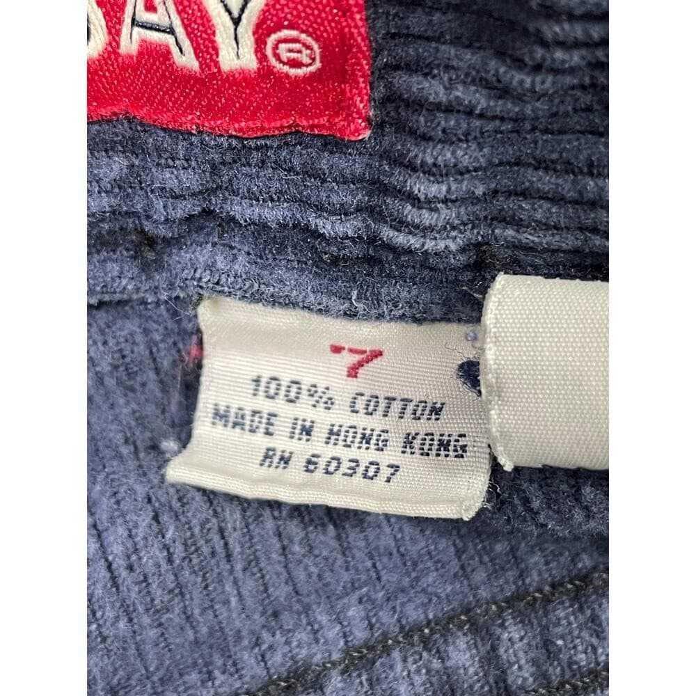 Unionbay Corduroy Pants Womens 7 Blue Wide Leg Y2K Grunge Cut Hem Jeans - Thumbnail 9