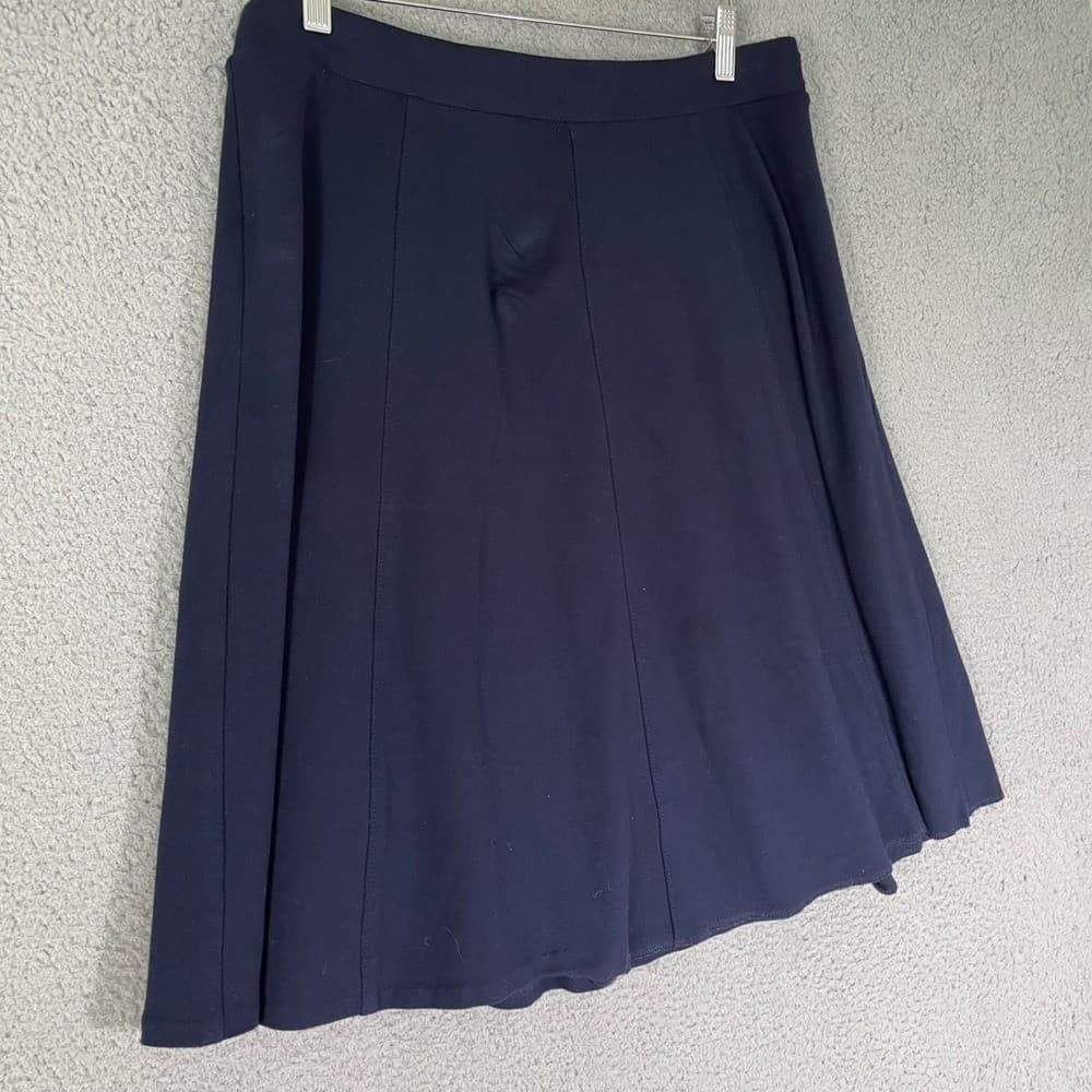 Talbots Petites A-Line Midi Skirt Navy Blue Women's L Classic Office Work - Thumbnail 5