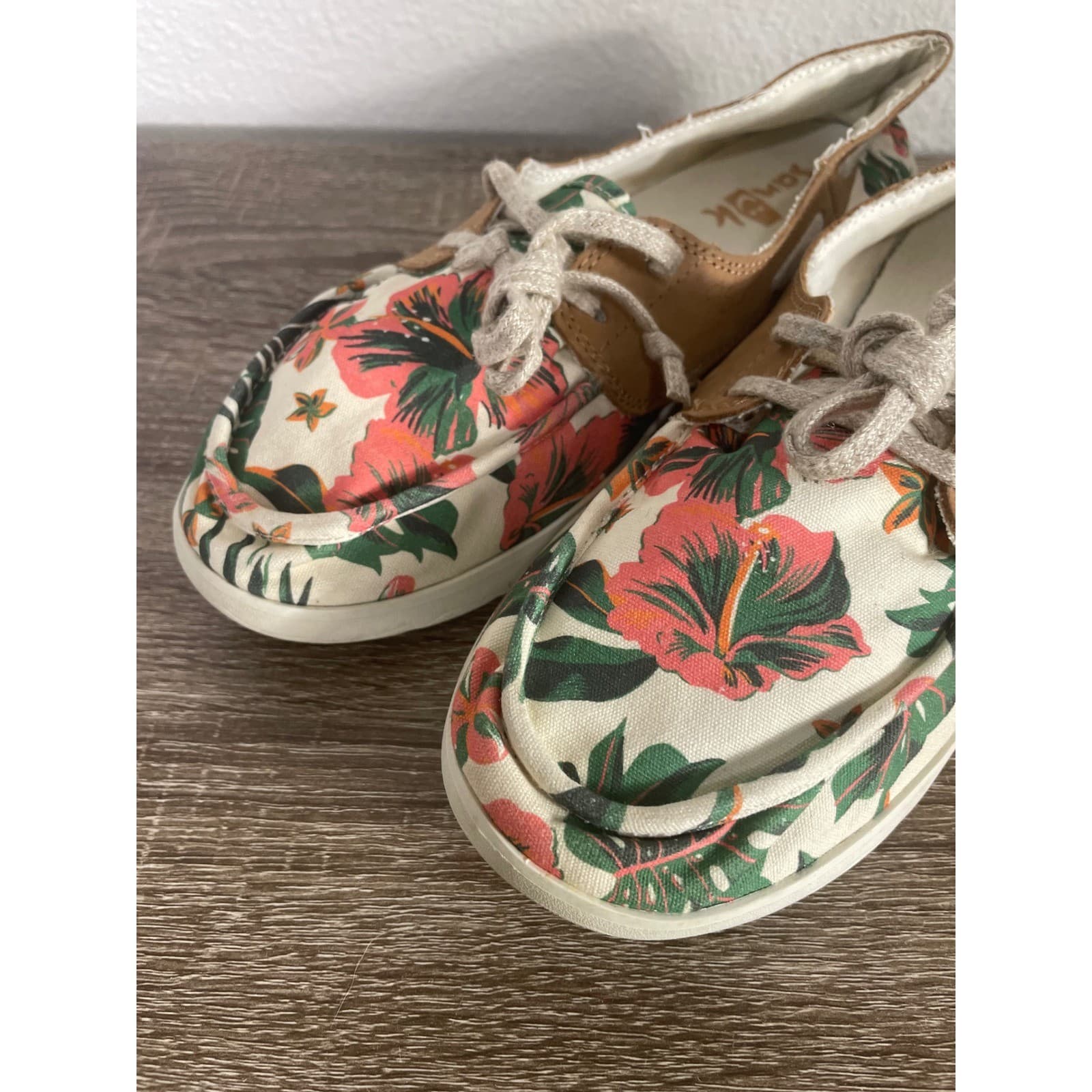 Sanuk Pair O Sail Lite Floral Boat Shoes Womens 10 Canvas Slip On Beach - Thumbnail 6