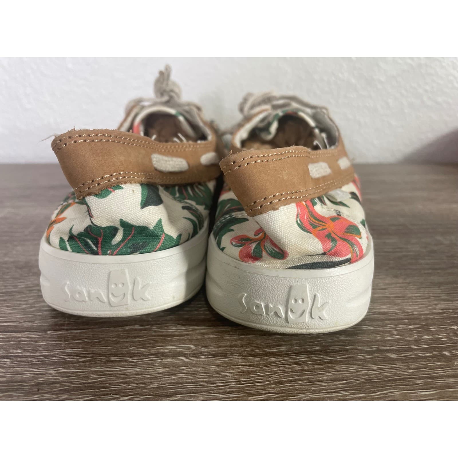 Sanuk Pair O Sail Lite Floral Boat Shoes Womens 10 Canvas Slip On Beach - Thumbnail 9
