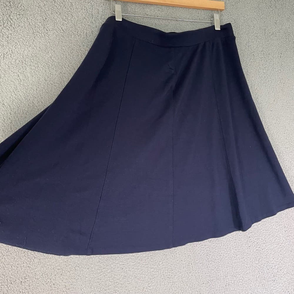 Talbots Petites A-Line Midi Skirt Navy Blue Women's L Classic Office Work - Thumbnail 10