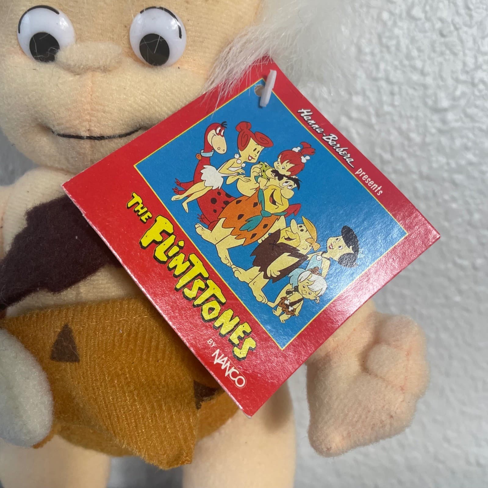 Vintage Nanco Flintstones Bamm Bamm Plush 10" NWT Hanna Barbera 1990 Toy - Thumbnail 3