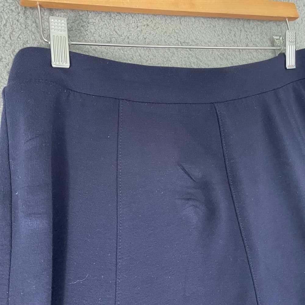 Talbots Petites A-Line Midi Skirt Navy Blue Women's L Classic Office Work - Thumbnail 6