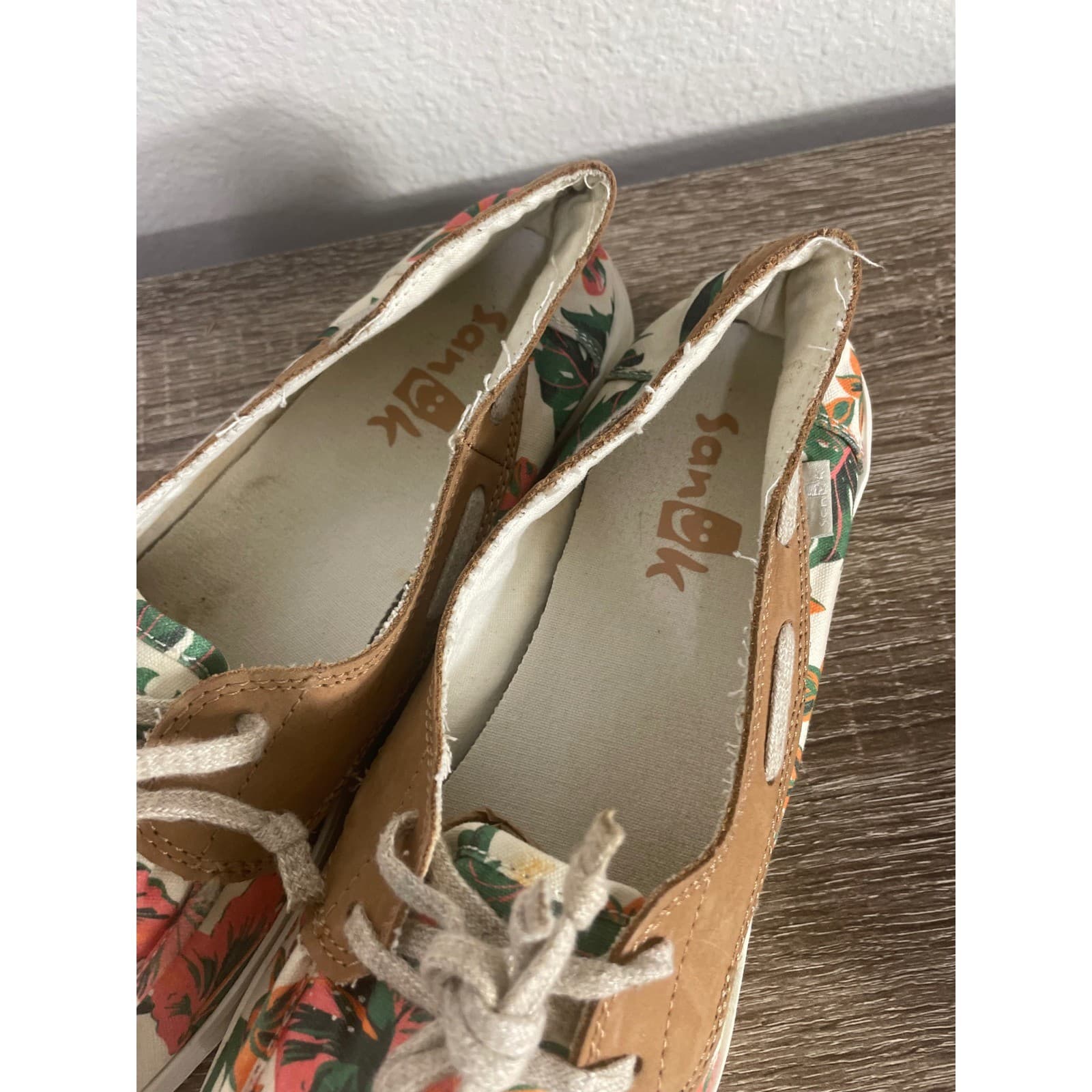 Sanuk Pair O Sail Lite Floral Boat Shoes Womens 10 Canvas Slip On Beach - Thumbnail 7