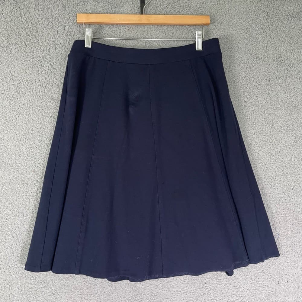 Talbots Petites A-Line Midi Skirt Navy Blue Women's L Classic Office Work - Thumbnail 7
