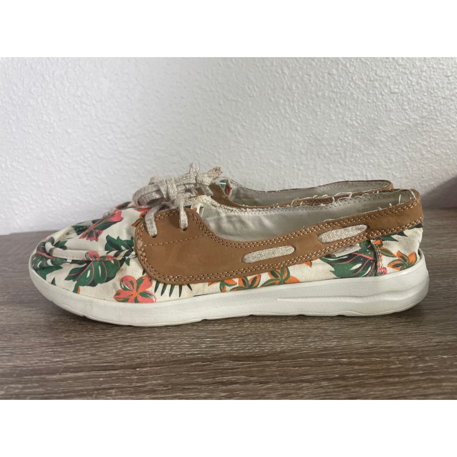 Sanuk Pair O Sail Lite Floral Boat Shoes Womens 10 Canvas Slip On Beach - Thumbnail 8