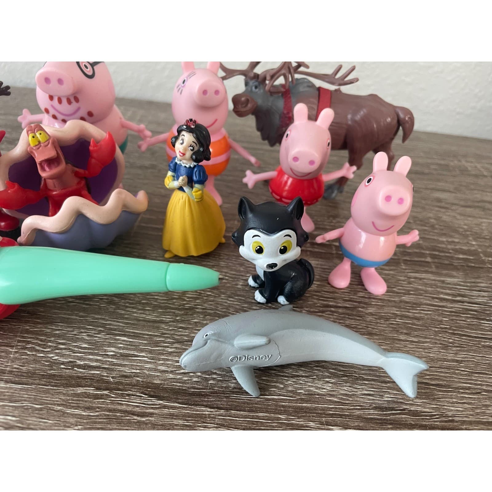 Disney Peppa Pig Mixed Figure Toy Lot 13pc Ariel Frozen Snow White Sven - Thumbnail 7