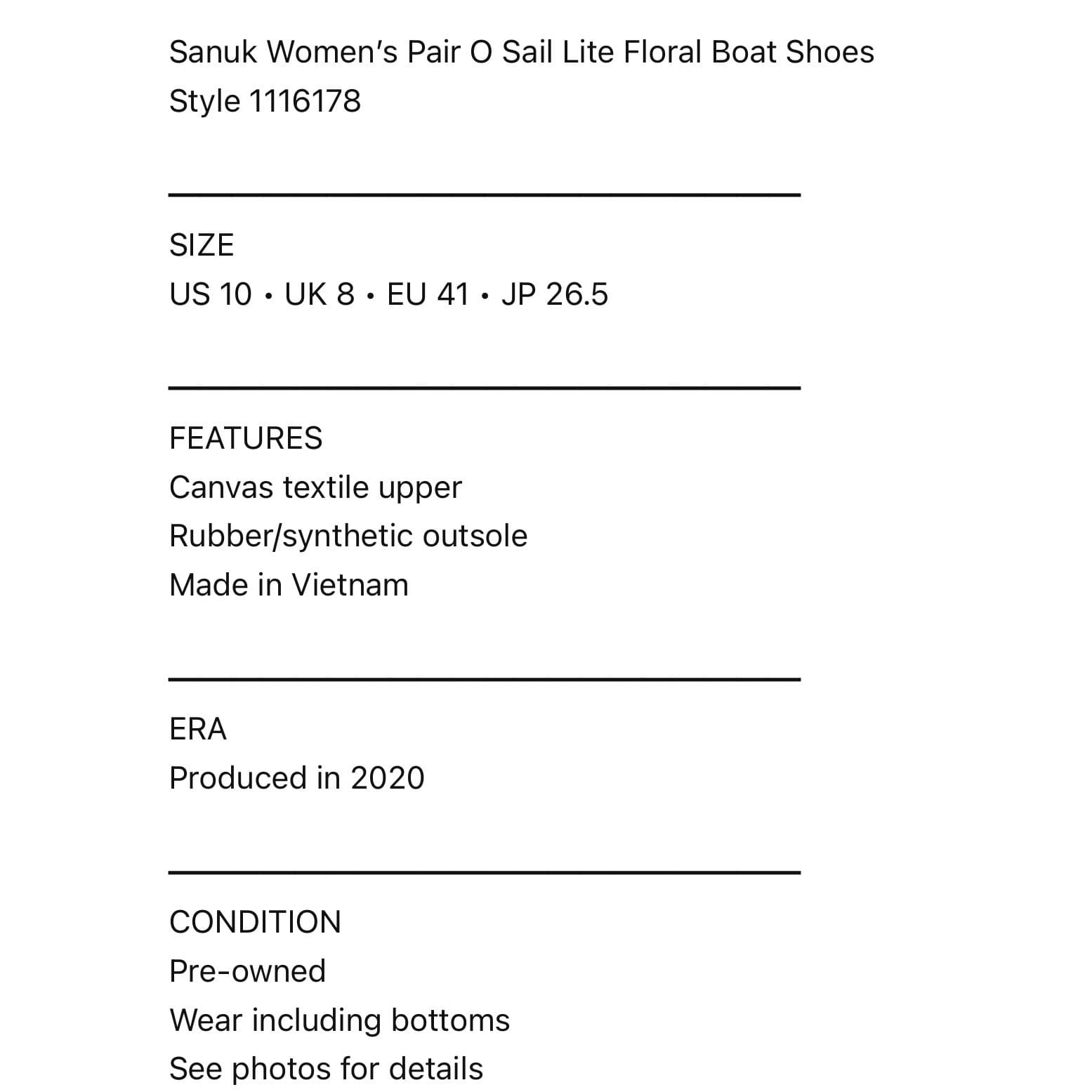 Sanuk Pair O Sail Lite Floral Boat Shoes Womens 10 Canvas Slip On Beach - Thumbnail 4