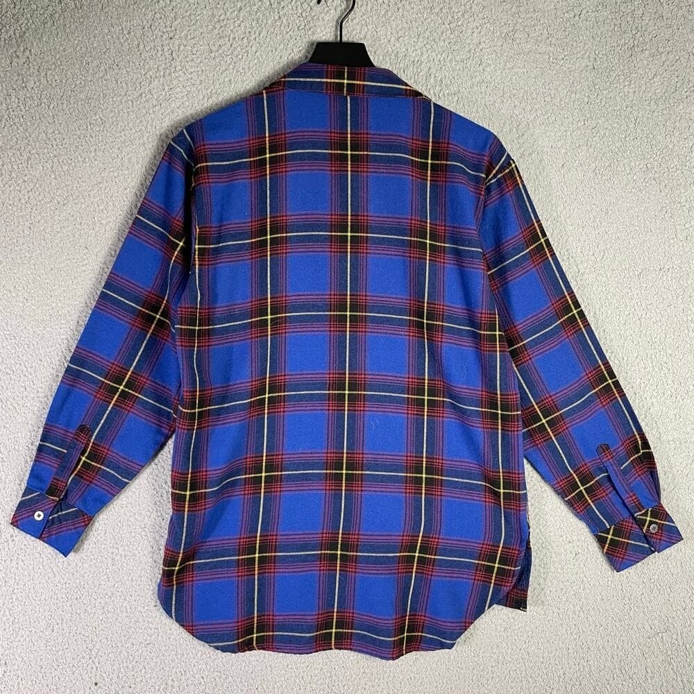 Wild Fable Women XS Blue Plaid Flannel Shirt Oversized Grunge Button Up - Thumbnail 5