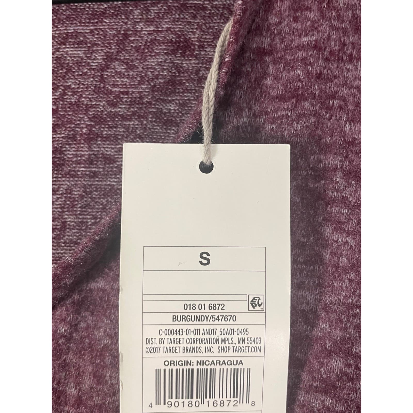 A New Day Womens NWT Burgundy Knit Top Size S Long Sleeve Lightweight Tee - Thumbnail 5
