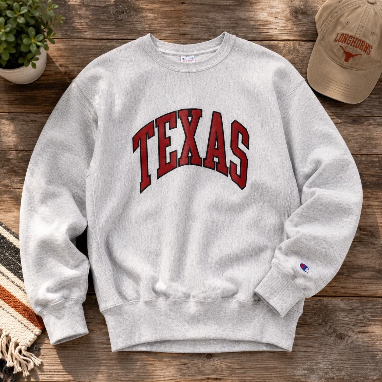 Vintage Champion Reverse Weave Texas Sweatshirt 3XL Longhorns Gray 90s USA