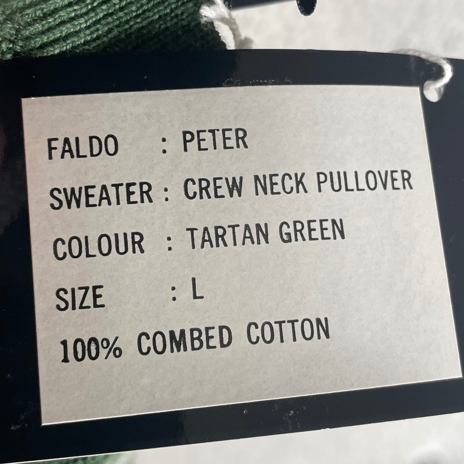 Faldo Pringle Sweater Mens L Green Striped Crewneck Cotton Golf NWT - Thumbnail 5