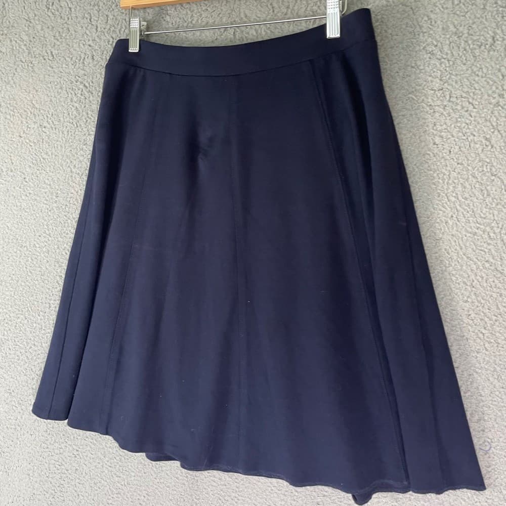 Talbots Petites A-Line Midi Skirt Navy Blue Women's L Classic Office Work - Thumbnail 8