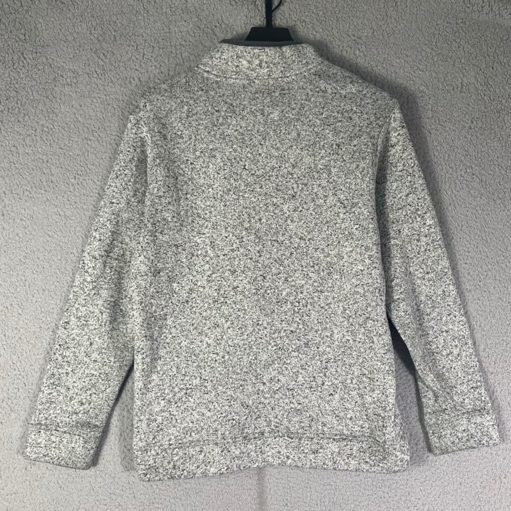 Eddie Bauer Men's M Radiator Fleece Snap Mock Pullover Gray Marled Sweater - Thumbnail 9