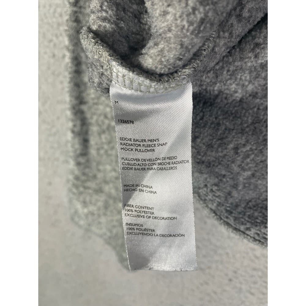 Eddie Bauer Men's M Radiator Fleece Snap Mock Pullover Gray Marled Sweater - Thumbnail 10