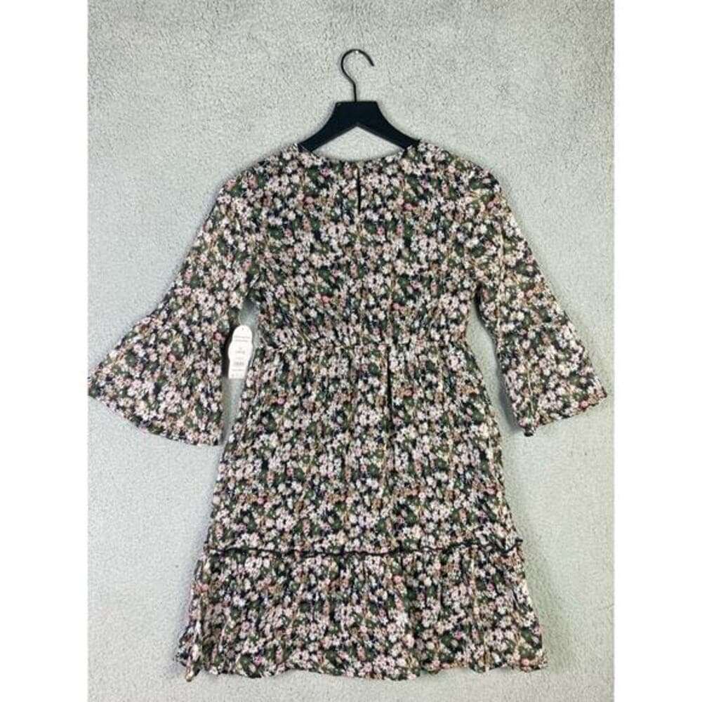 Wonder Nation Girls Floral Mini Dress Bell Sleeves Size L Multicolor NEW - Thumbnail 8