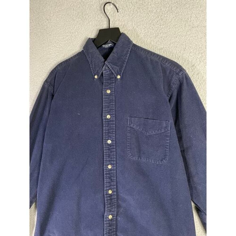 Vintage Britches Great Outdoors Men's Navy Blue Cotton Button-Up Shirt L Casual - Thumbnail 10