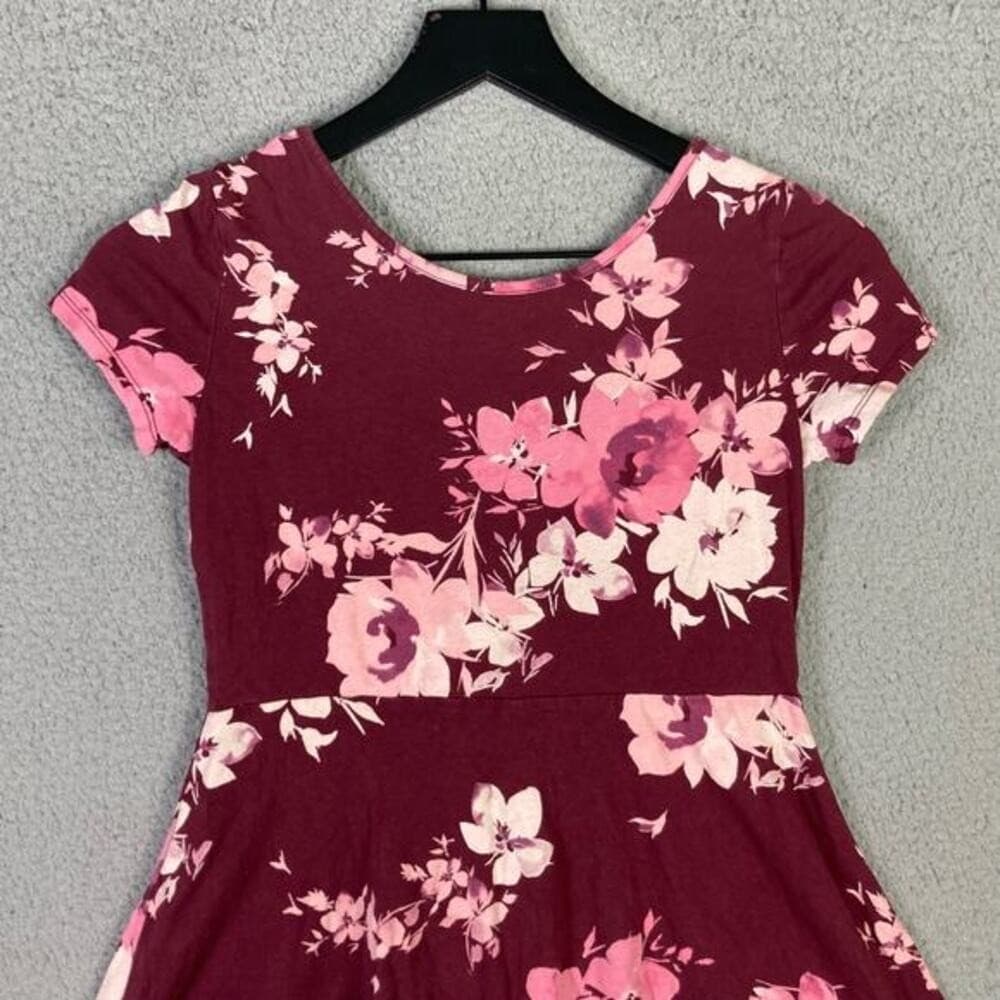 The Children's Place Girls Floral Fit & Flare Dress Size L Multicolor Red Pink - Thumbnail 11