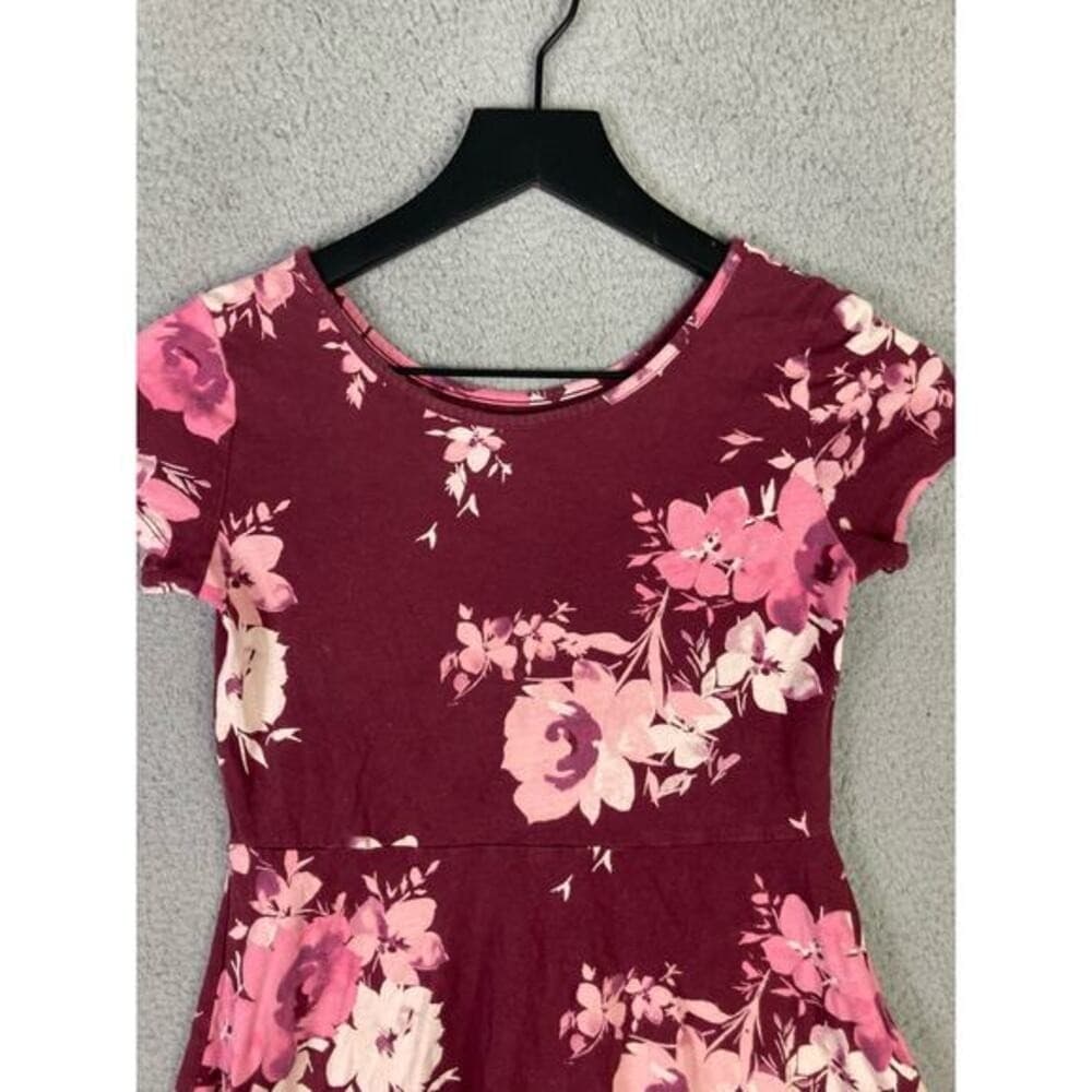 The Children's Place Girls Floral Fit & Flare Dress Size L Multicolor Red Pink - Thumbnail 9