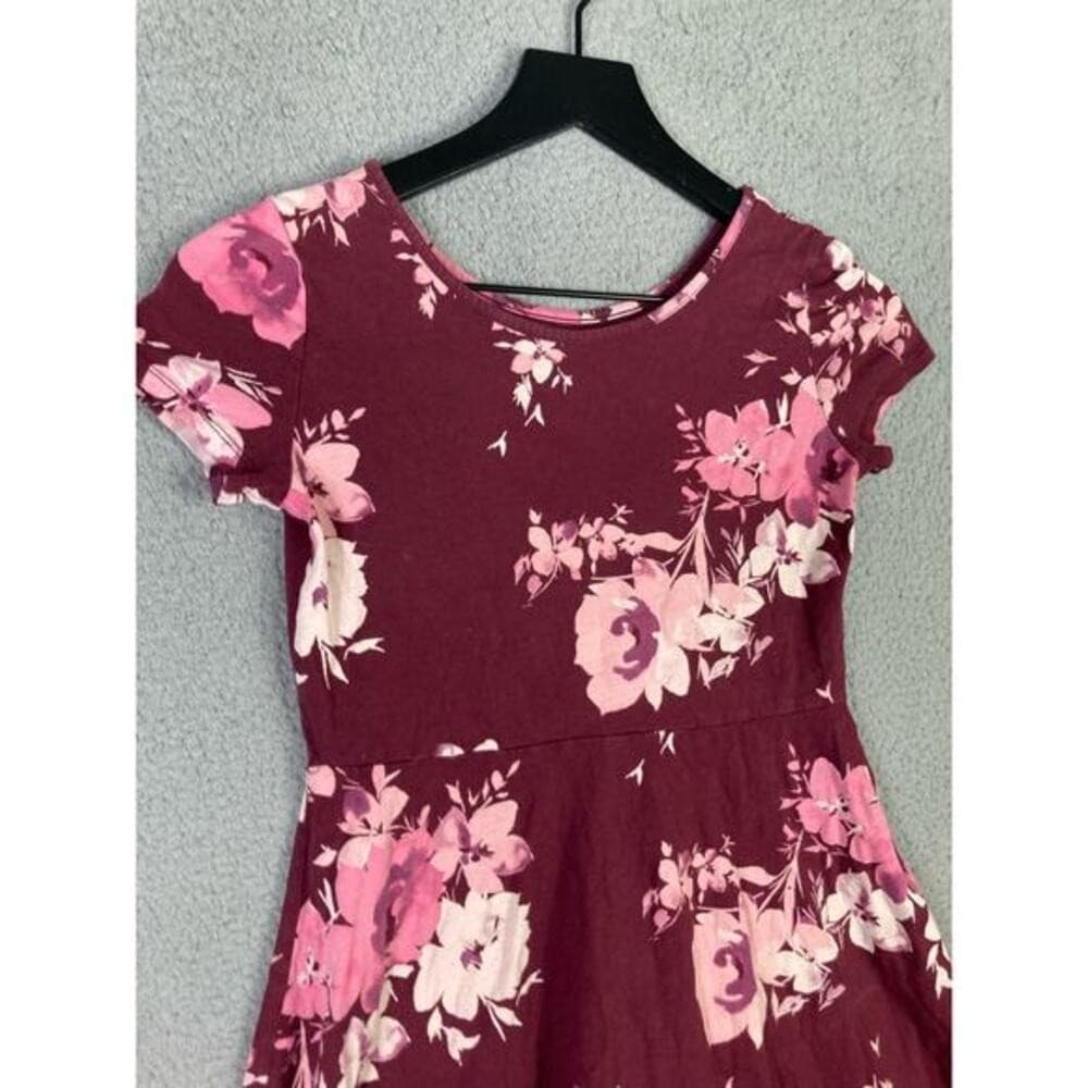 The Children's Place Girls Floral Fit & Flare Dress Size L Multicolor Red Pink - Thumbnail 10