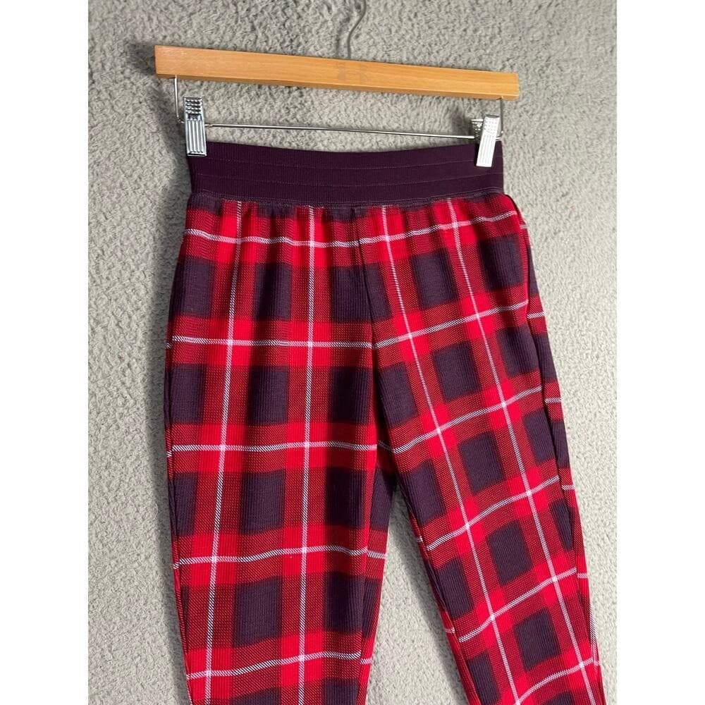 Gilligan & O'Malley Red Plaid Pajama Jogger Pants NWT XS Cozy Holiday Lounge NEW - Thumbnail 8