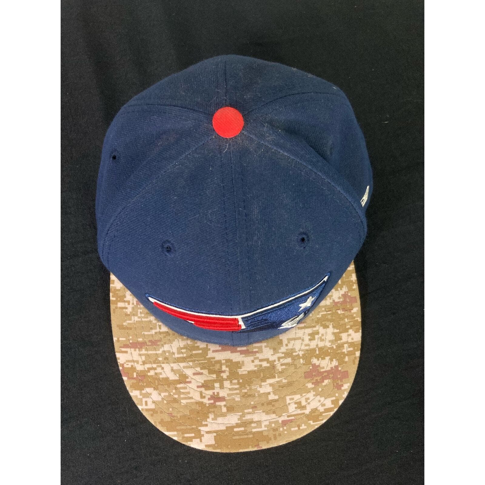 New Era 59FIFTY New England Patriots Navy Khaki Camo Brim NFL Fitted Hat 7 1/4 - Thumbnail 3