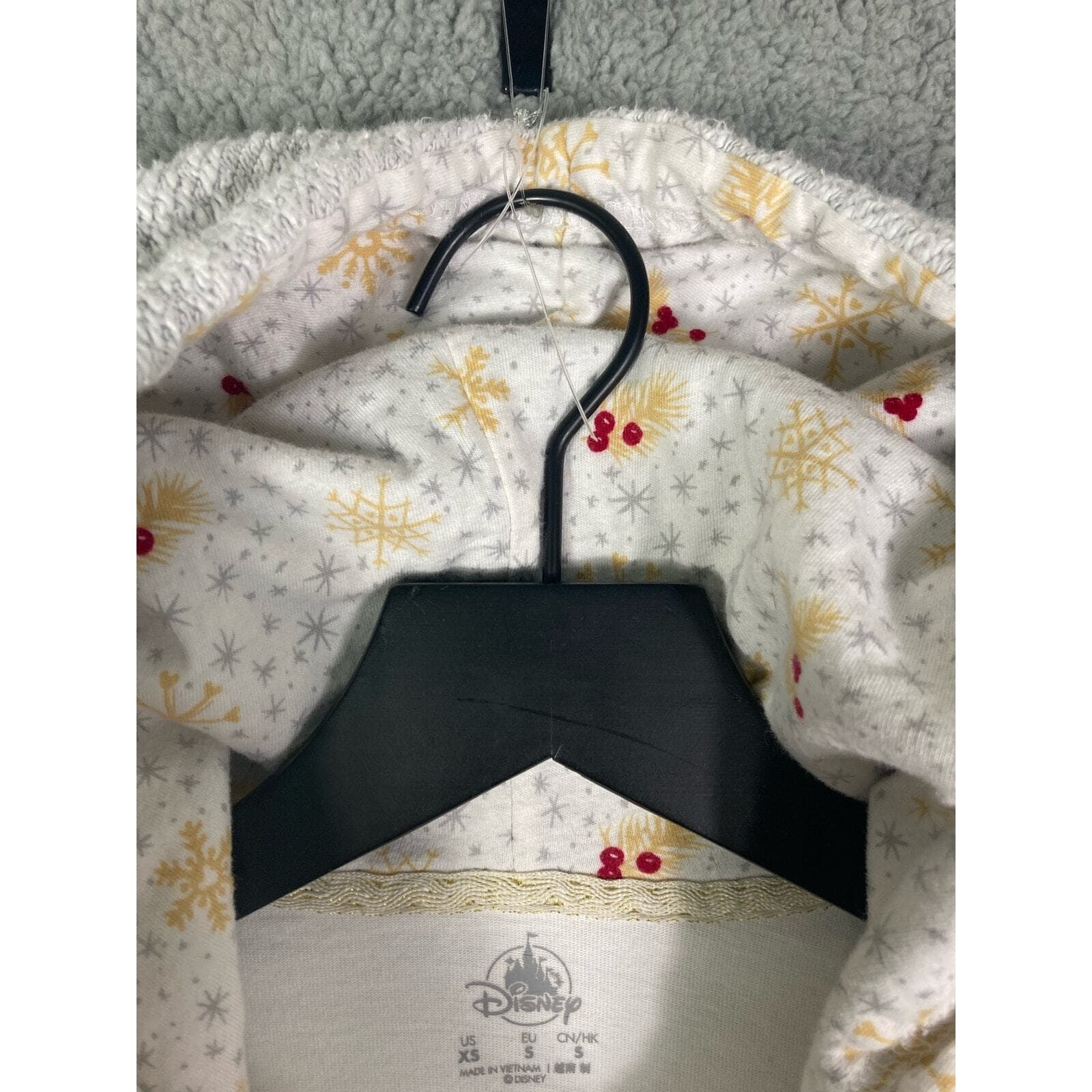 Disney Mickey Mouse Christmas Zip Hoodie Kids XSmall White Holiday Gift Cozy - Thumbnail 8