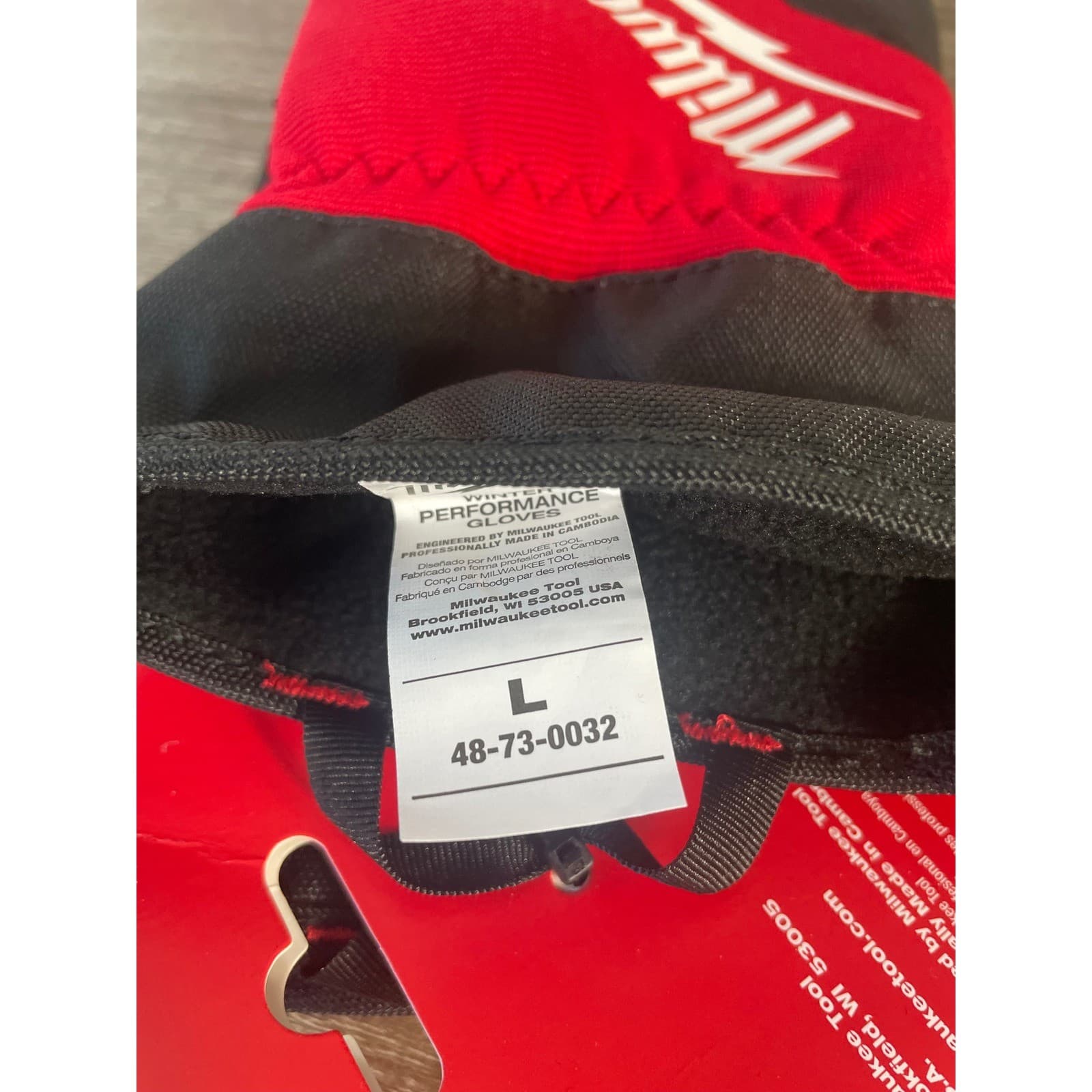 Milwaukee Winter Performance Gloves 48-73-0032 Black Red Insulated Mens Large - Thumbnail 4