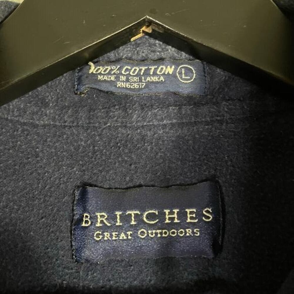 Vintage Britches Great Outdoors Men's Navy Blue Cotton Button-Up Shirt L Casual - Thumbnail 6