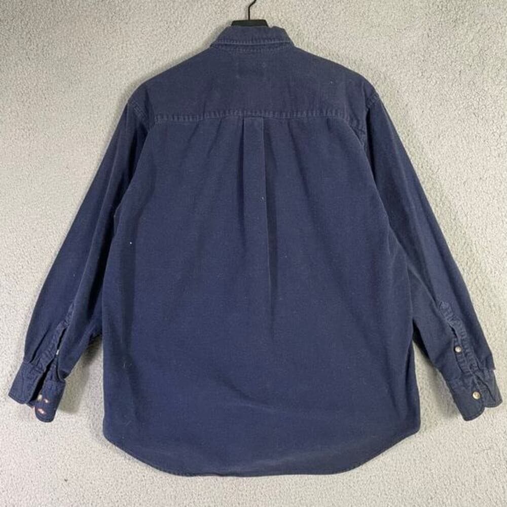 Vintage Britches Great Outdoors Men's Navy Blue Cotton Button-Up Shirt L Casual - Thumbnail 5