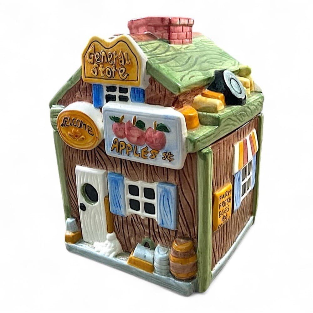 Vintage General Store Ceramic Cookie Jar Stamped CKPO - Thumbnail 2