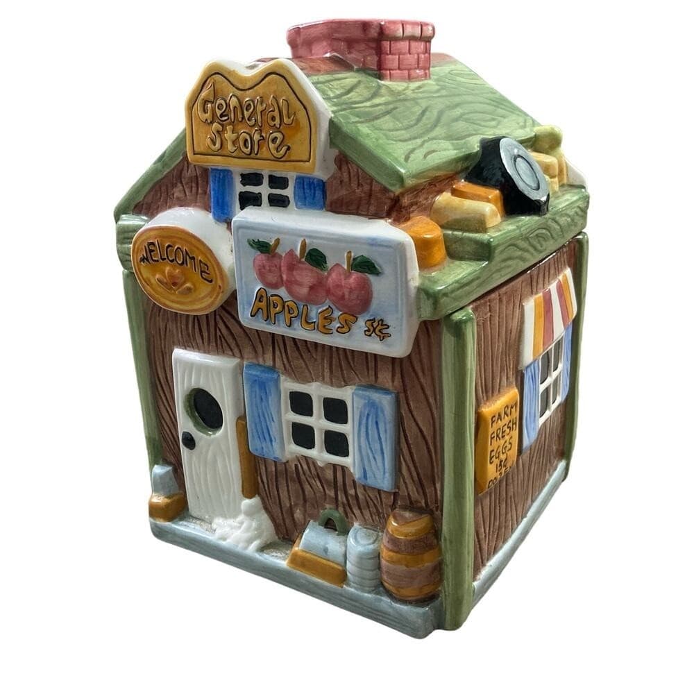 Vintage General Store Ceramic Cookie Jar Stamped CKPO - Thumbnail 3