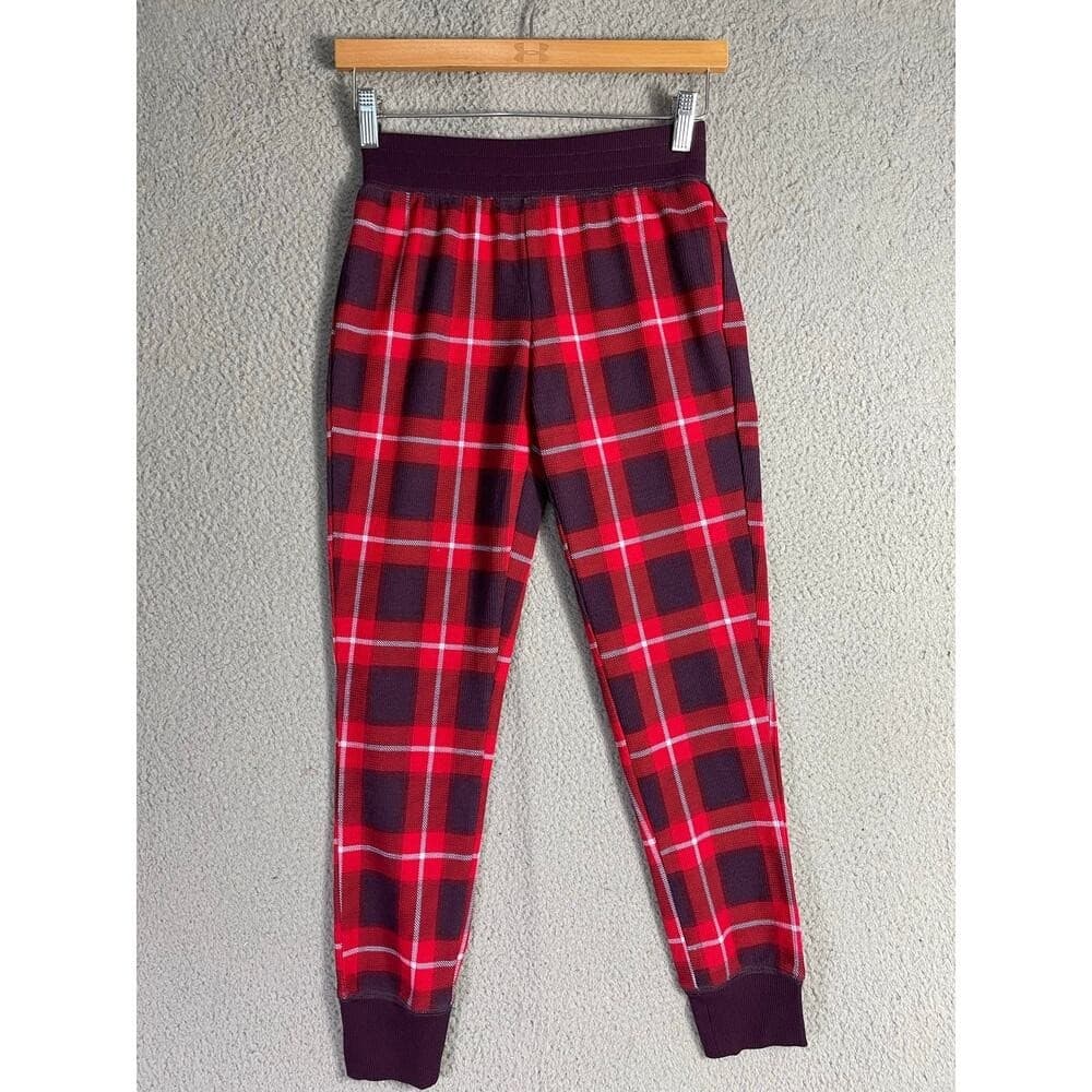 Gilligan & O'Malley Red Plaid Pajama Jogger Pants NWT XS Cozy Holiday Lounge NEW - Thumbnail 7