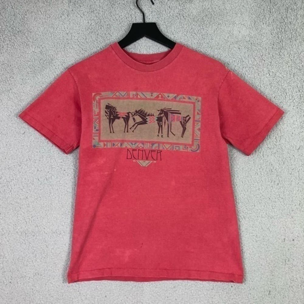 Vintage Denver CO Red Shirt Mens M Distressed Anvil Tag Retro City Tee Top - Thumbnail 6
