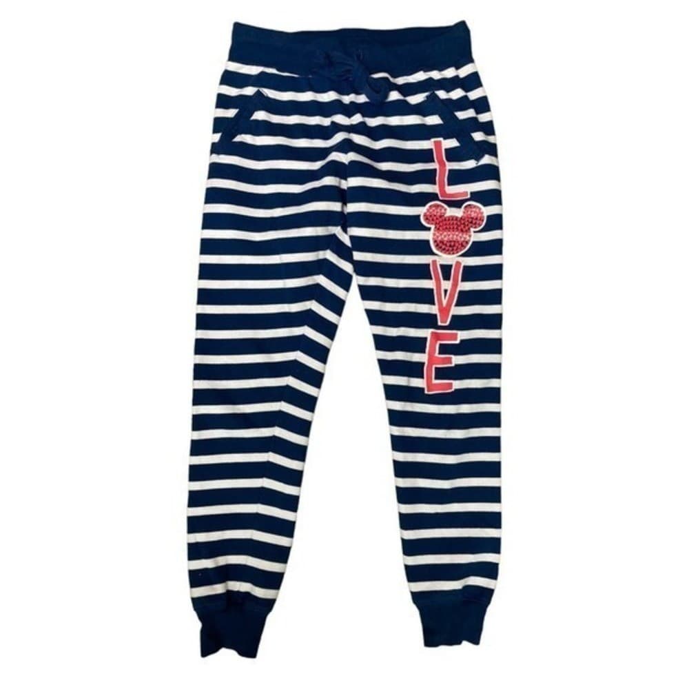 Disney Parks Striped Pajama Pants Womens S Blue Minnie Mouse Lounge Sleepwear - Thumbnail 2