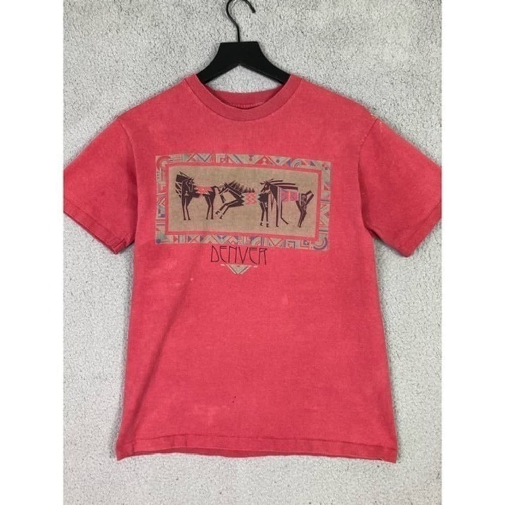 Vintage Denver CO Red Shirt Mens M Distressed Anvil Tag Retro City Tee Top - Thumbnail 7