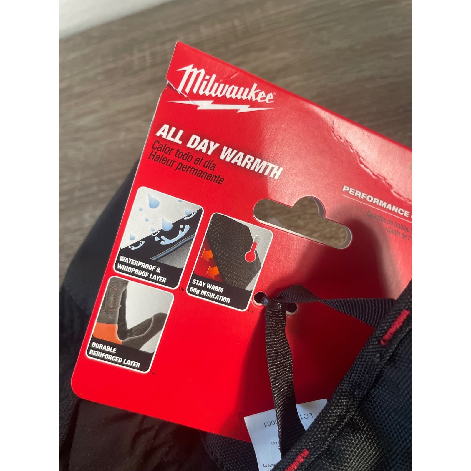 Milwaukee Winter Performance Gloves 48-73-0032 Black Red Insulated Mens Large - Thumbnail 6