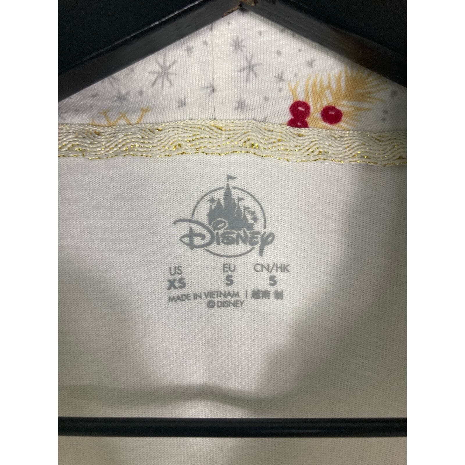 Disney Mickey Mouse Christmas Zip Hoodie Kids XSmall White Holiday Gift Cozy - Thumbnail 2