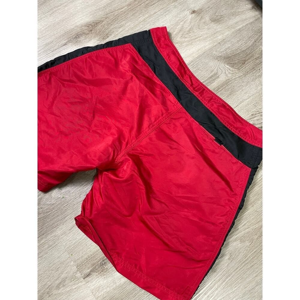 Vintage RLX Polo Sport Men's 34 Red Nylon Swim Trunks Black Stripe Y2K Shorts - Thumbnail 3